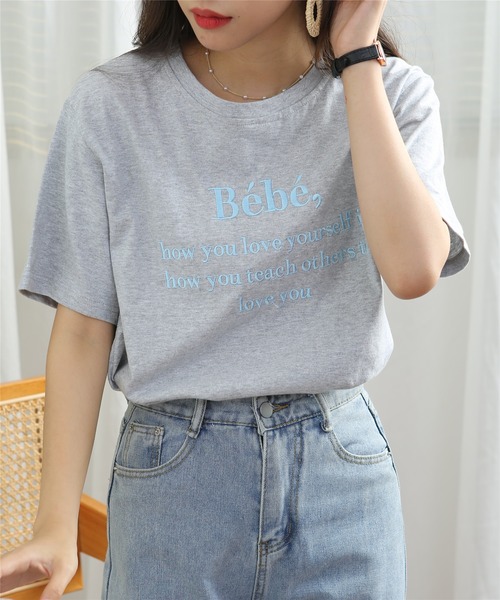 MAISON DE THERESE(メゾン ド テレーズ)の「ロゴ刺繍クルーネックTシャツ(Tシャツ/カットソー・レディース・ブラック/グレー/ホワイト・FREE)」の15枚目の写真