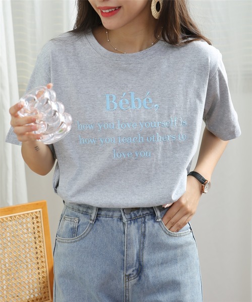 MAISON DE THERESE(メゾン ド テレーズ)の「ロゴ刺繍クルーネックTシャツ(Tシャツ/カットソー・レディース・ブラック/グレー/ホワイト・FREE)」の17枚目の写真