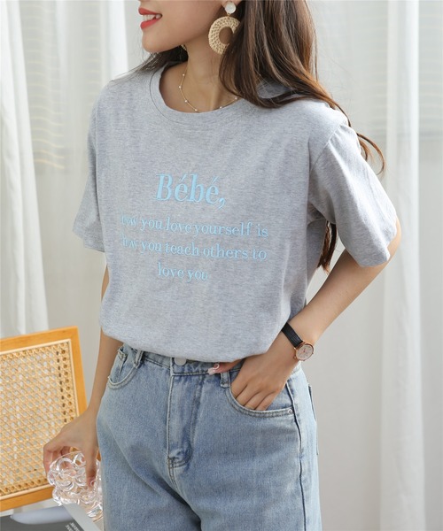 MAISON DE THERESE(メゾン ド テレーズ)の「ロゴ刺繍クルーネックTシャツ(Tシャツ/カットソー・レディース・ブラック/グレー/ホワイト・FREE)」の18枚目の写真