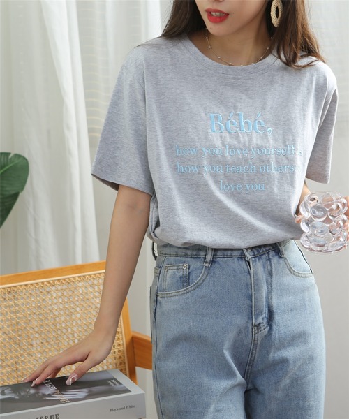 MAISON DE THERESE(メゾン ド テレーズ)の「ロゴ刺繍クルーネックTシャツ(Tシャツ/カットソー・レディース・ブラック/グレー/ホワイト・FREE)」の20枚目の写真