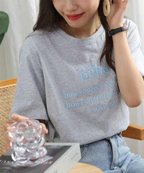 MAISON DE THERESE(メゾン ド テレーズ)の「ロゴ刺繍クルーネックTシャツ(Tシャツ/カットソー・レディース・ブラック/グレー/ホワイト・FREE)」の21枚目の写真