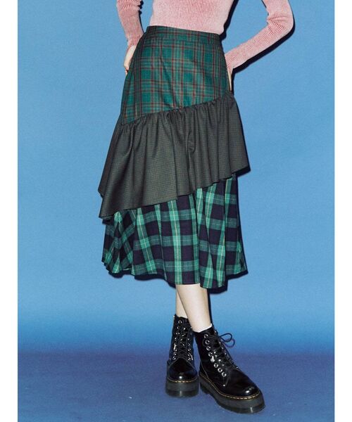 jouetie（ジュエティ）の「クレイジーティアードスカート（スカート・レディース・ブラック/レッド/グリーン・MEDIUM）」の2枚目の写真