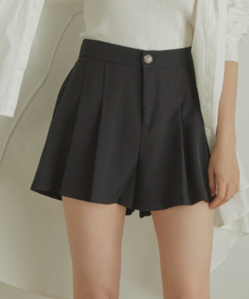 ACYM（アシーム）の「Pleats culotte パンツ（その他パンツ・レディース・ブラック/アイボリー・FREE）」の2枚目の写真