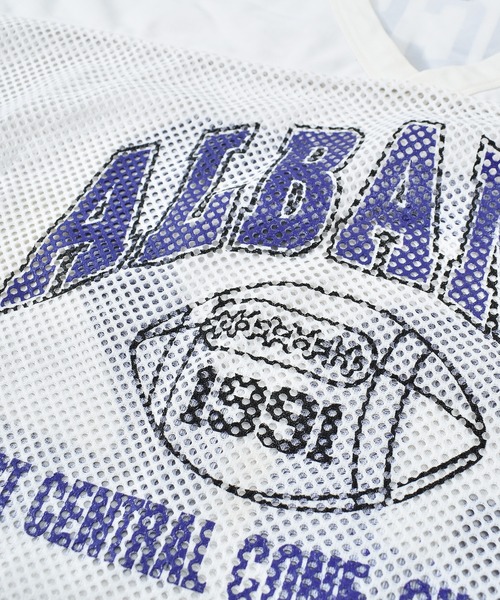 RUSSELL(ラッセル)の「【ヴィンテージ古着】RUSSELL / ラッセル ALBANY フットボール メッシュTシャツ USA製(Tシャツ/カットソー・メンズ・ホワイト・X-LARGE)」の6枚目の写真