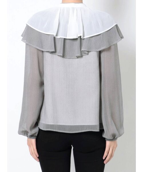 MERCURYDUO（マーキュリーデュオ）の「付け襟ヘリンボーンプリントブラウス（シャツ/ブラウス・レディース・アイボリー/ブラック・FREE）」の12枚目の写真