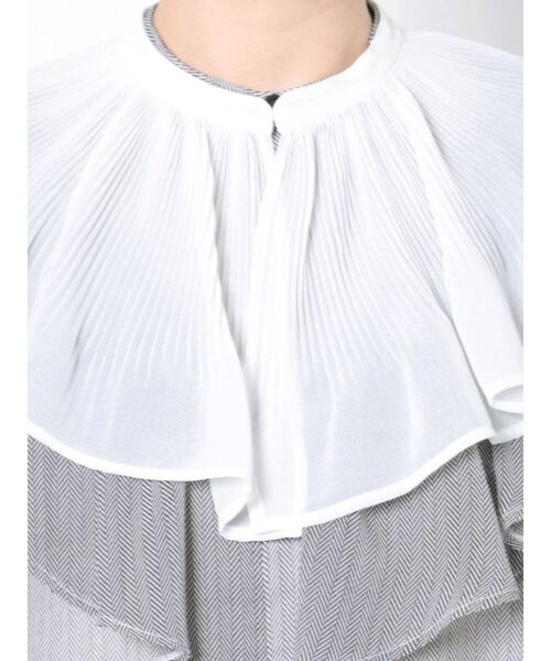 MERCURYDUO（マーキュリーデュオ）の「付け襟ヘリンボーンプリントブラウス（シャツ/ブラウス・レディース・アイボリー/ブラック・FREE）」の13枚目の写真