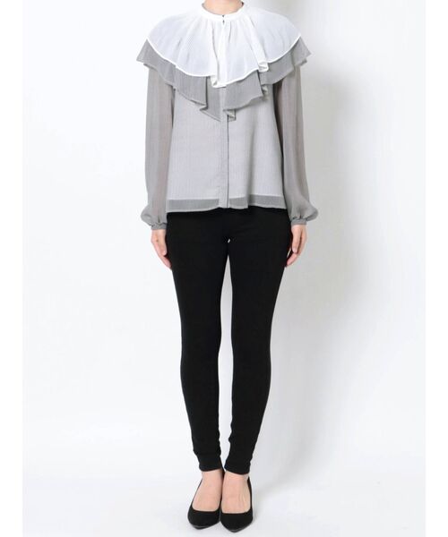 MERCURYDUO（マーキュリーデュオ）の「付け襟ヘリンボーンプリントブラウス（シャツ/ブラウス・レディース・アイボリー/ブラック・FREE）」の21枚目の写真