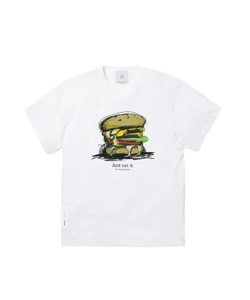 DOUBLE CHEESEBURGER(ダブルチーズバーガー)の「ダブルチーズバーガー Tシャツ -Just eat it- / DOUBLE CHEESEBURGER T-Shirt -Just eat it-(Tシャツ/カットソー・レディース・ホワイト/ブラック・FREE)」の8枚目の写真