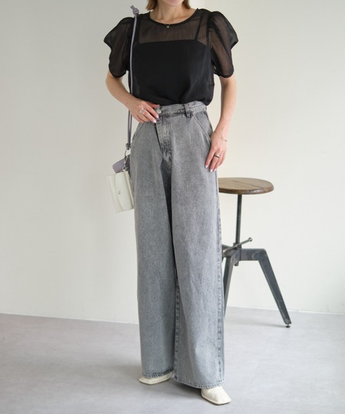 COLONY 2139（コロニートゥーワンスリーナイン）の「3サイズ展開 / デニムワイドパンツ（デニムパンツ・レディース・ブラック/ブルー・SMALL/MEDIUM/LARGE）」の12枚目の写真