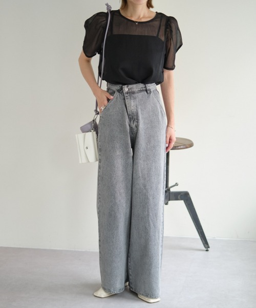 COLONY 2139（コロニートゥーワンスリーナイン）の「3サイズ展開 / デニムワイドパンツ（デニムパンツ・レディース・ブラック/ブルー・SMALL/MEDIUM/LARGE）」の15枚目の写真