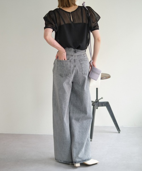 COLONY 2139（コロニートゥーワンスリーナイン）の「3サイズ展開 / デニムワイドパンツ（デニムパンツ・レディース・ブラック/ブルー・SMALL/MEDIUM/LARGE）」の14枚目の写真