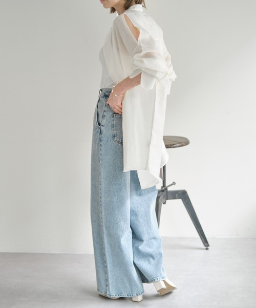 COLONY 2139（コロニートゥーワンスリーナイン）の「3サイズ展開 / デニムワイドパンツ（デニムパンツ・レディース・ブラック/ブルー・SMALL/MEDIUM/LARGE）」の21枚目の写真