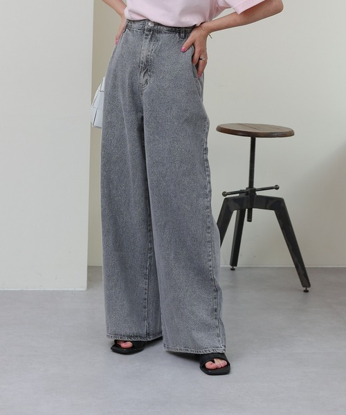 COLONY 2139（コロニートゥーワンスリーナイン）の「3サイズ展開 / デニムワイドパンツ（デニムパンツ・レディース・ブラック/ブルー・SMALL/MEDIUM/LARGE）」の3枚目の写真