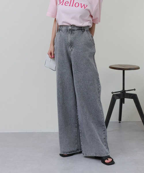 COLONY 2139（コロニートゥーワンスリーナイン）の「3サイズ展開 / デニムワイドパンツ（デニムパンツ・レディース・ブラック/ブルー・SMALL/MEDIUM/LARGE）」の4枚目の写真