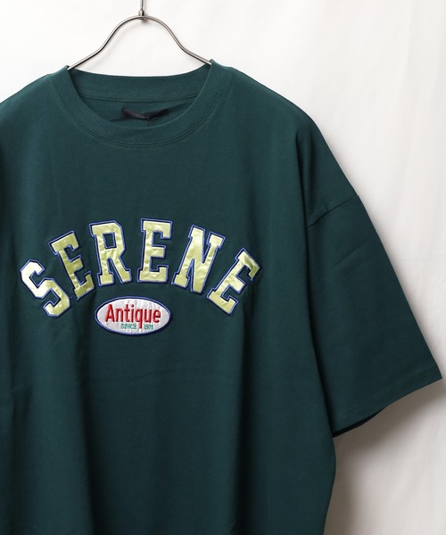 Bling Leads(ブリングリーズ)の「『Bling leads』ワッペンオーバーサイズTシャツ(Tシャツ/カットソー・レディース・ダークグリーン/スミクロ/グレイッシュブルー/ホワイト系1/ホワイト系2/ブルー系1/ブルー系2・MEDIUM/LARGE)」の22枚目の写真