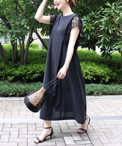 Jines(ジネス)の「マクラメ編み配色トートバッグ(かごバッグ・レディース・ブラック×ゴールド・FREE)」の17枚目の写真