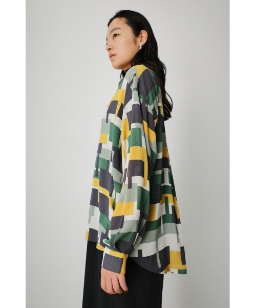 GEOMETRIC PATTERN SHEER SHIRT/ジオメトリックパターンシアー