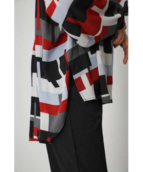 GEOMETRIC PATTERN SHEER SHIRT/ジオメトリックパターンシアー