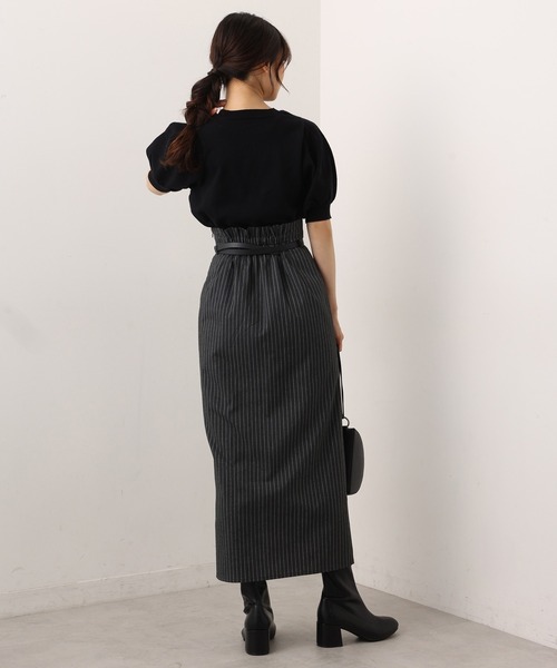 one after another NICE CLAUP（ワンアフターアナザーナイスクラップ）の「ベルトセット スリットタイトスカート（スカート・レディース・ネイビー系/グレー系その他/ライトブラウン/ブラック・SMALL/MEDIUM）」の15枚目の写真