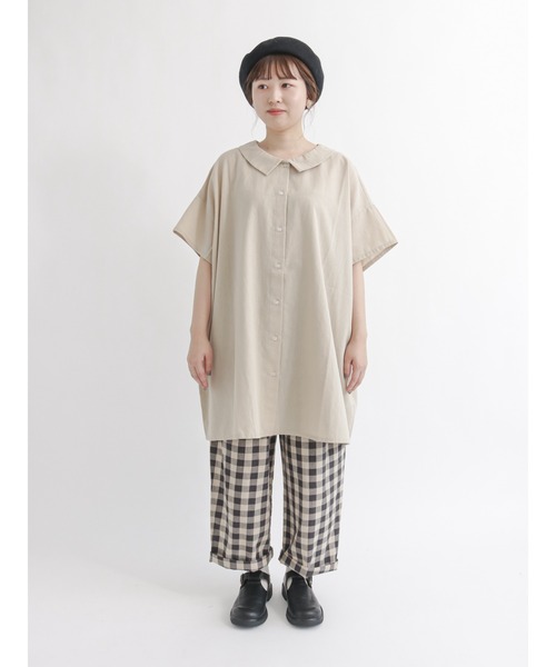 Samansa Mos2(サマンサ モスモス)の「コットンリネン柄アソートテーパードパンツ(その他パンツ・レディース・チャコールグレー/ブラック/グリーン/マスタード/キナリ・フリ-)」の6枚目の写真