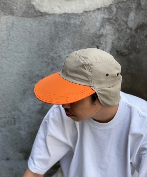 BEAVER（ビーバー）の「FAZZRA/ファズラ NYLON EAR CAP ナイロンイヤーキャップ（キャップ・メンズ・ブラック/ベージュ/ネイビー/ターコイズブルー系・F）」の11枚目の写真