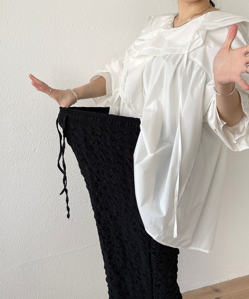 wee9s（ウィークス）の「（ぜひセットで着て欲しい）non non iron pants / アイロン不要なウエストゴムポケット付きパンツ（その他パンツ・レディース・ピンク/ホワイト/ブラック/スカイブルー・FREE）」の11枚目の写真