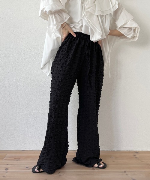 wee9s（ウィークス）の「（ぜひセットで着て欲しい）non non iron pants / アイロン不要なウエストゴムポケット付きパンツ（その他パンツ・レディース・ピンク/ホワイト/ブラック/スカイブルー・FREE）」の6枚目の写真