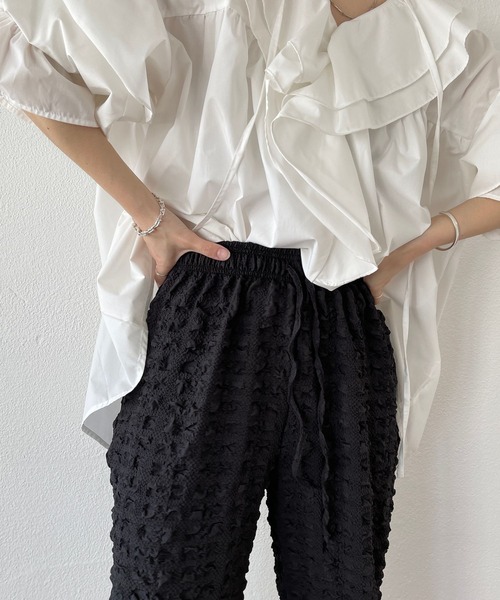 wee9s（ウィークス）の「（ぜひセットで着て欲しい）non non iron pants / アイロン不要なウエストゴムポケット付きパンツ（その他パンツ・レディース・ピンク/ホワイト/ブラック/スカイブルー・FREE）」の7枚目の写真