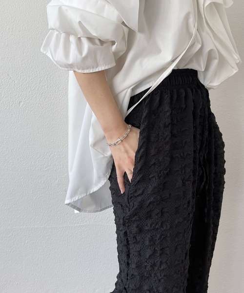 wee9s（ウィークス）の「（ぜひセットで着て欲しい）non non iron pants / アイロン不要なウエストゴムポケット付きパンツ（その他パンツ・レディース・ピンク/ホワイト/ブラック/スカイブルー・FREE）」の8枚目の写真