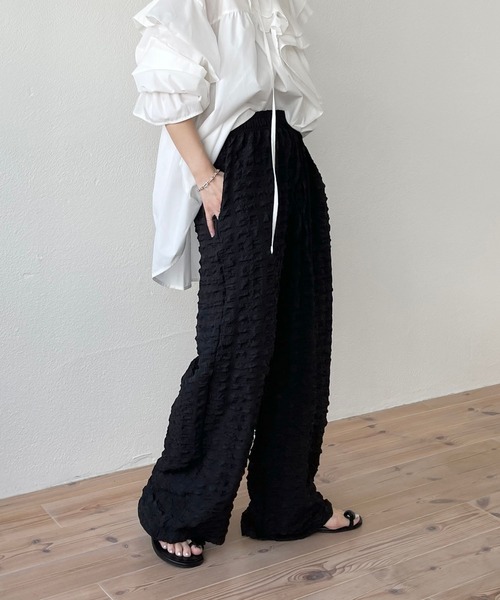 wee9s（ウィークス）の「（ぜひセットで着て欲しい）non non iron pants / アイロン不要なウエストゴムポケット付きパンツ（その他パンツ・レディース・ピンク/ホワイト/ブラック/スカイブルー・FREE）」の14枚目の写真