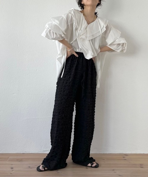 wee9s（ウィークス）の「（ぜひセットで着て欲しい）non non iron pants / アイロン不要なウエストゴムポケット付きパンツ（その他パンツ・レディース・ピンク/ホワイト/ブラック/スカイブルー・FREE）」の16枚目の写真