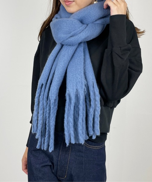 StyleSea（スタイルシー）の「ベーシックボリュームマフラー（マフラー・レディース・アイボリー/ピンクベージュ/ライトベージュ/ブルー/ライトカーキ/ブラウン/ブラック/ミント・MEDIUM）」の10枚目の写真