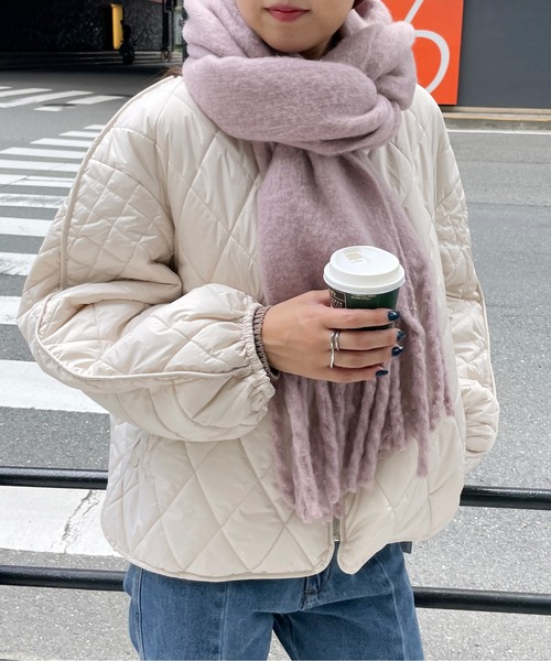 StyleSea（スタイルシー）の「ベーシックボリュームマフラー（マフラー・レディース・アイボリー/ピンクベージュ/ライトベージュ/ブルー/ライトカーキ/ブラウン/ブラック/ミント・MEDIUM）」の15枚目の写真