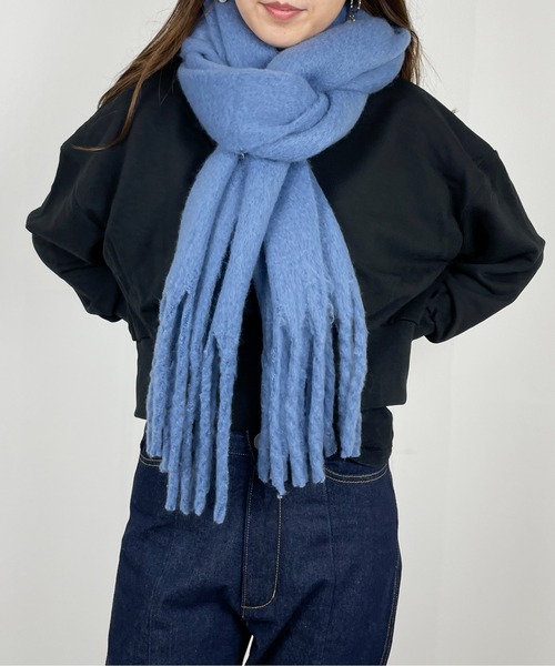 StyleSea（スタイルシー）の「ベーシックボリュームマフラー（マフラー・レディース・アイボリー/ピンクベージュ/ライトベージュ/ブルー/ライトカーキ/ブラウン/ブラック/ミント・MEDIUM）」の22枚目の写真