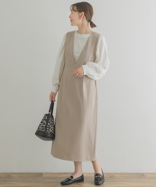 F by ROSSO（エフバイロッソ）の「F by ROSSO　ポンチジャンパーワンピース（ワンピース・レディース・グレー系その他/ブラック/ダークブラウン・38/36）」の10枚目の写真