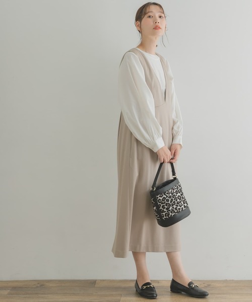 F by ROSSO（エフバイロッソ）の「F by ROSSO　ポンチジャンパーワンピース（ワンピース・レディース・グレー系その他/ブラック/ダークブラウン・38/36）」の12枚目の写真