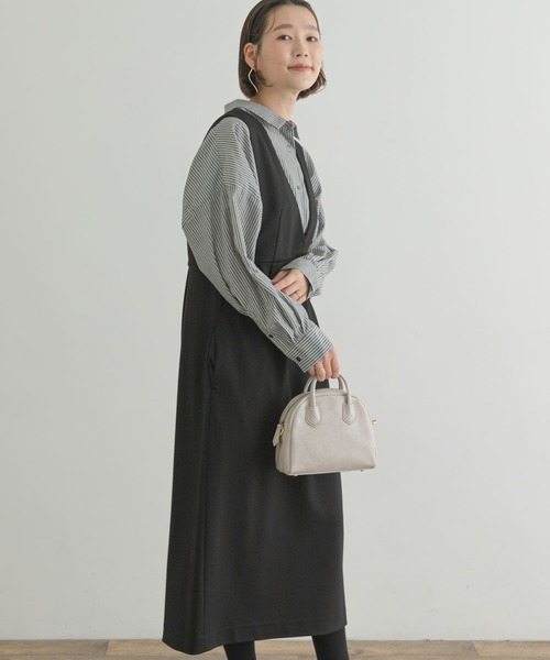 F by ROSSO（エフバイロッソ）の「F by ROSSO　ポンチジャンパーワンピース（ワンピース・レディース・グレー系その他/ブラック/ダークブラウン・38/36）」の15枚目の写真