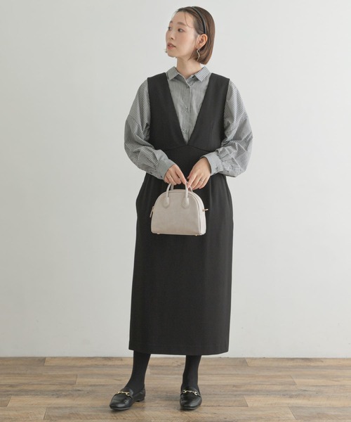 F by ROSSO（エフバイロッソ）の「F by ROSSO　ポンチジャンパーワンピース（ワンピース・レディース・グレー系その他/ブラック/ダークブラウン・38/36）」の16枚目の写真