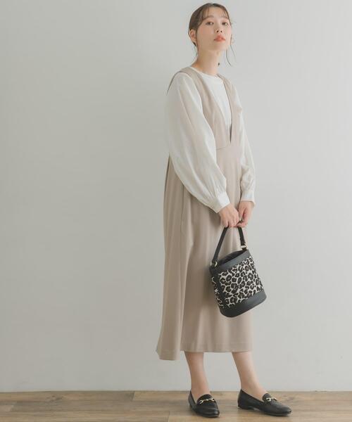 F by ROSSO(エフバイロッソ)の「F by ROSSO ポンチジャンパーワンピース(ワンピース・レディース・グレー系その他/ブラック/ダークブラウン・38/36)」の5枚目の写真
