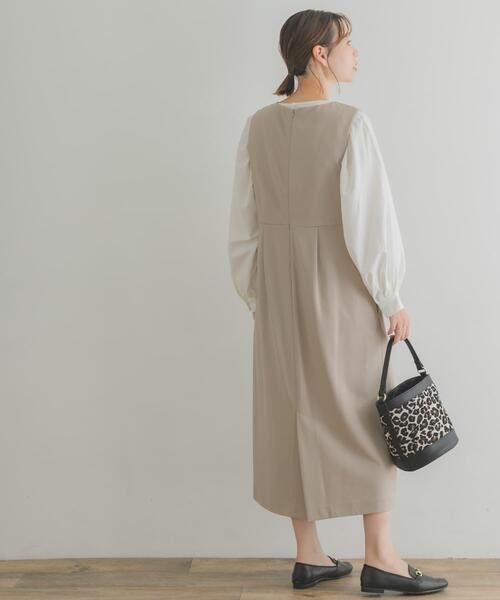 F by ROSSO(エフバイロッソ)の「F by ROSSO ポンチジャンパーワンピース(ワンピース・レディース・グレー系その他/ブラック/ダークブラウン・38/36)」の6枚目の写真