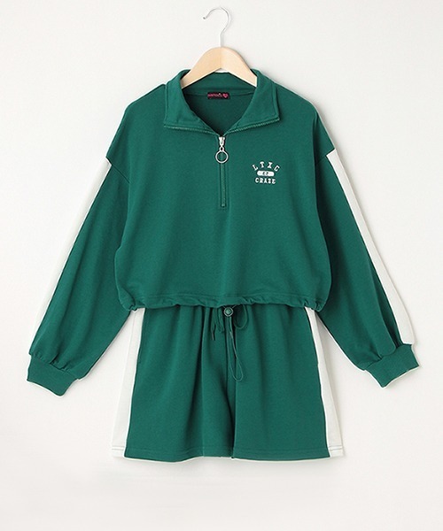LOVETOXIC（ラブトキシック）の「ハーフジップ長袖SET UP（ワンピース・キッズ・ブラック/トップグレー/グリーン・L/S/SS/M）」の3枚目の写真