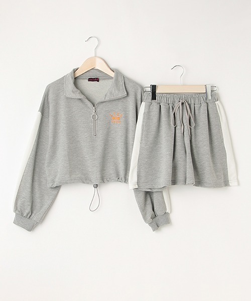 LOVETOXIC（ラブトキシック）の「ハーフジップ長袖SET UP（ワンピース・キッズ・ブラック/トップグレー/グリーン・L/S/SS/M）」の5枚目の写真