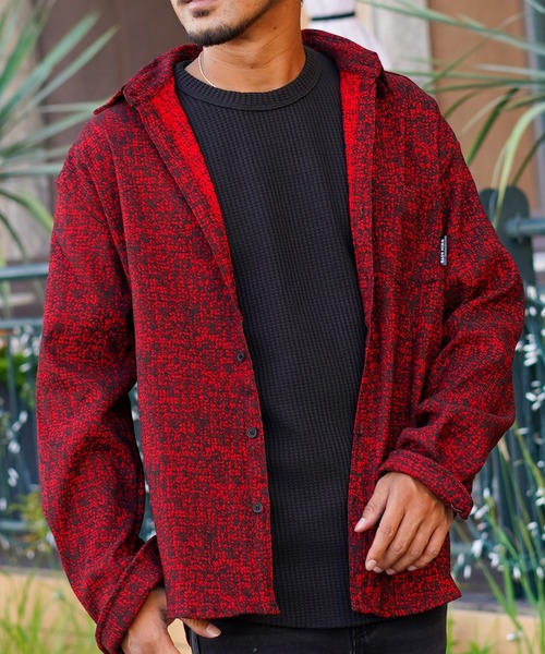adamsJUGGLER(アダムスジャグラー)の「W/R N.Yオーバーロングシャツ(シャツ/ブラウス・メンズ・ブラック/レッド・M/XL/L)」の17枚目の写真