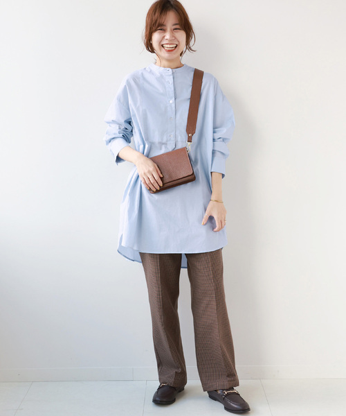 JOURNAL STANDARD relume（ジャーナルスタンダード　レリューム）の「コットンブザムシャツブラウス（シャツ/ブラウス・レディース・ホワイト/ブルー系その他・FREE）」の4枚目の写真