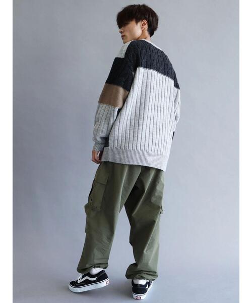 CRAFT STANDARD BOUTIQUE（クラフトスタンダードブティック）の「切り替えケーブルニット（ニット/セーター・メンズ・アイボリー/ブラック/杢グレー・L/LL/M）」の22枚目の写真