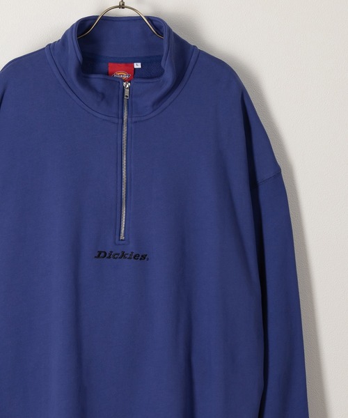 Dickies(ディッキーズ)の「【DICKIES/ディッキーズ】ワンポイント刺繍ハーフジップスウェット/プルオーバー/ビッグシルエット(スウェット・メンズ・ホワイト/アッシュグレー/ブラック/ネイビー/イエロー/ブルー/グリーン・M/L/XL)」の1枚目の写真