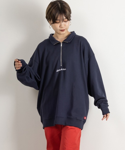 Dickies(ディッキーズ)の「【DICKIES/ディッキーズ】ワンポイント刺繍ハーフジップスウェット/プルオーバー/ビッグシルエット(スウェット・メンズ・ホワイト/アッシュグレー/ブラック/ネイビー/イエロー/ブルー/グリーン・M/L/XL)」の9枚目の写真
