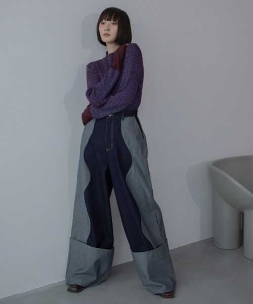 our 配色アクセントのリブニット 洗える配色アクセントのリブニット – OURHOME