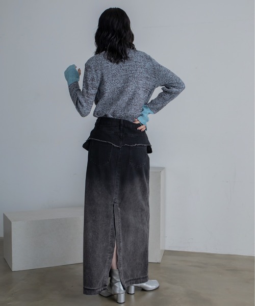 VACANCY(ヴァカンシー)の「ミックスカラー配色ハイネックリブニット/新色追加(ニット/セーター・レディース・ブラック/グリーン/オレンジ/テラコッタ/ボルドー/グレー/チェリーピンク・FREE)」の10枚目の写真