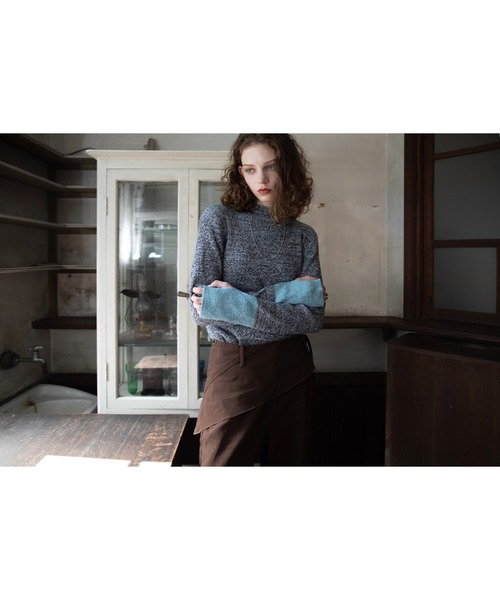 VACANCY(ヴァカンシー)の「ミックスカラー配色ハイネックリブニット/新色追加(ニット/セーター・レディース・ブラック/グリーン/オレンジ/テラコッタ/ボルドー/グレー/チェリーピンク・FREE)」の15枚目の写真